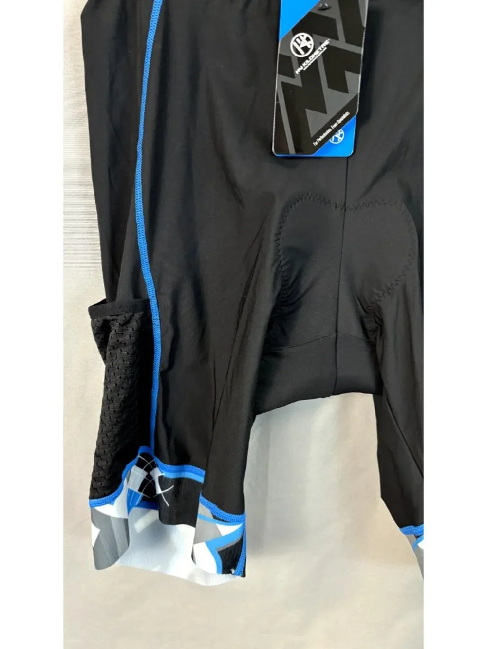My Kilometre Mens Cycling Shorts Black Blue Pockets Padded Eco Friendly 2XL NWTs